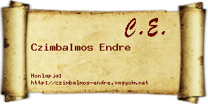 Czimbalmos Endre névjegykártya